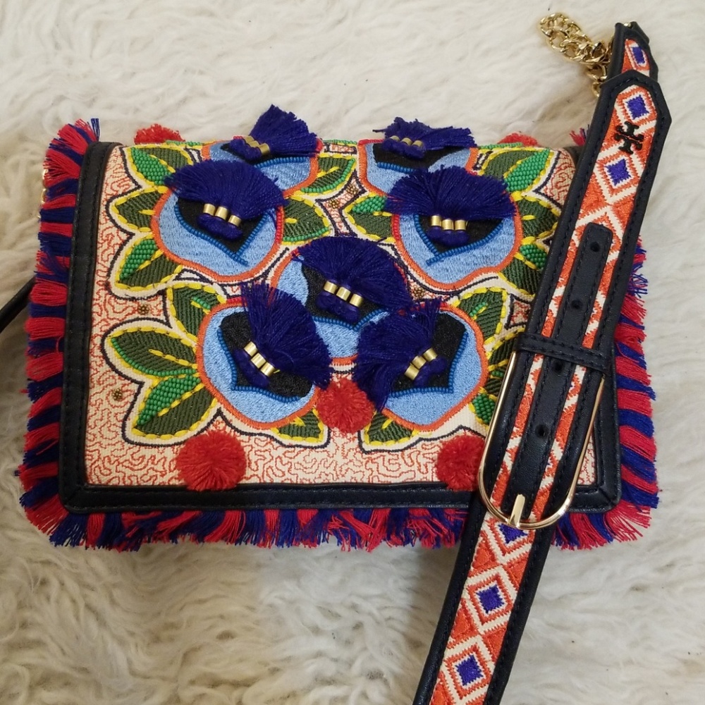 Tory Burch Embroidered Floral Combo Crossbody Purse